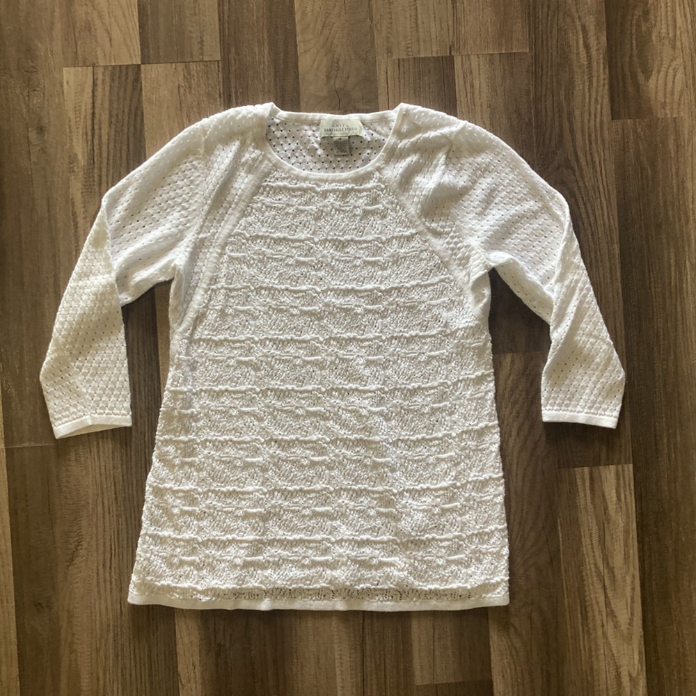 knit hampshire studio Womens’s White Pullover Sweater Size S super light